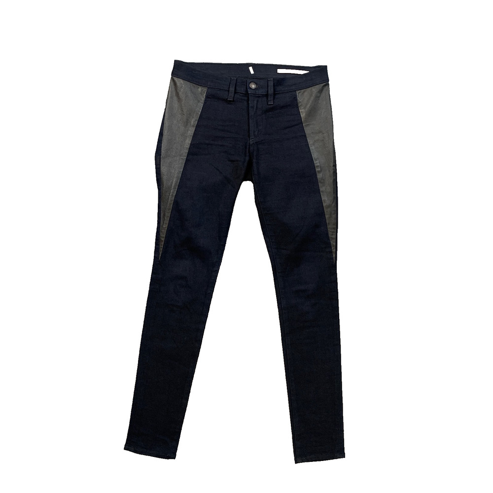 Rag & Bone Jeans Womens 28 Slim Fit Skinny Lamb Leather Side Panels Low Rise